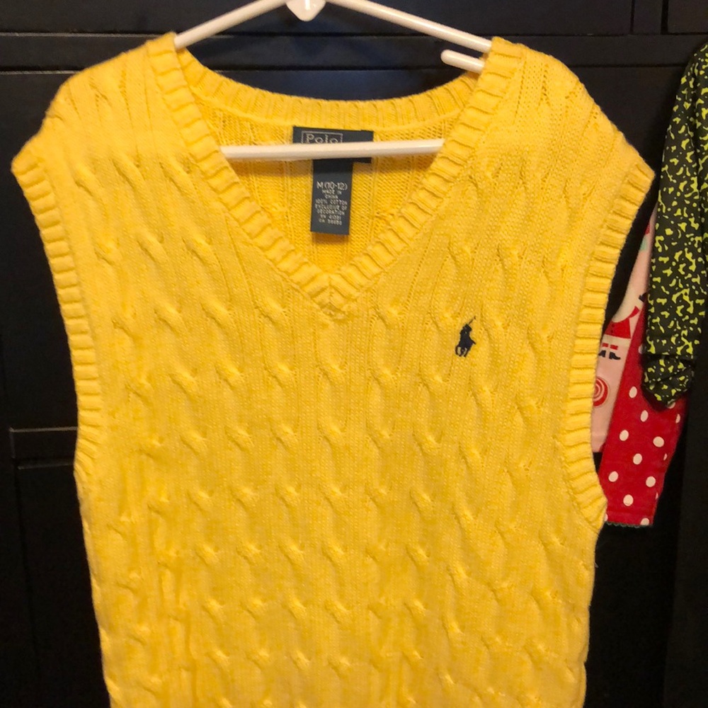 Polo yellow sweater vest medium